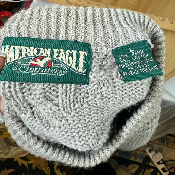 Vintage Men’s American Eagle Outfitters Cotton Blend Sweater  Brown Tan Size L - Picture 3 of 3